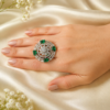 American Diamond CZ Floral Ring