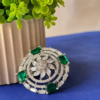American Diamond CZ Floral Ring