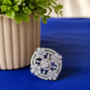 American Diamond CZ Floral Ring