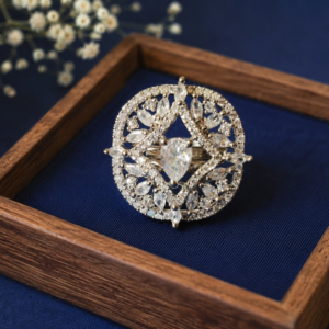 AD Floral White Ring
