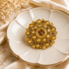 Gold Plated Kundan Floral Ring
