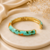 18K Gold Plated Turquoise Charming Adjustable Enamel Bracelet