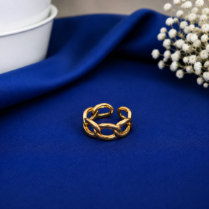 18K Gold Plated Chain look Adjustable Ring