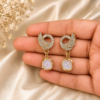 Golden Swan Drops Pearl Earrings