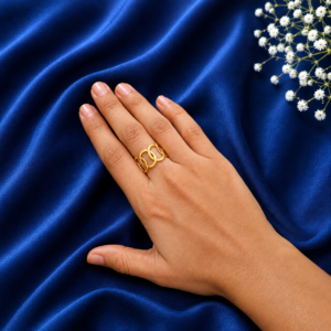 file_0000000042ec820885346a7429e6af0c 18K Gold Plated Chain look Adjustable Ring