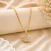Gold Plated Crystal Cluster Snake Chain Pendant