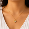 18K Gold Plated Chain Roman Clock Pendant