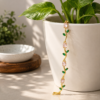 Gold Plated Pink Green Tulip Charm Bracelet