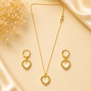 Gold Plated Heart Shape Pendant Set