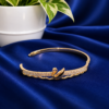 18K Gold Plated Cubic Zirconia Studded Bangle Style Bracelet