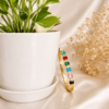 18K Gold Plated Stainless steel Multicolor Crystal Cuff Bracelet