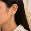 Golden Swan Drops Pearl Earrings