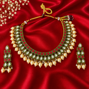 Gold Plated Meenakari Pearl Necklace
