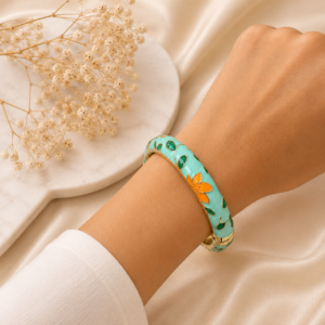 18K Gold Plated Turquoise Charming Adjustable Enamel Bracelet
