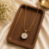 Gold Plated Crystal Cluster Snake Chain Pendant