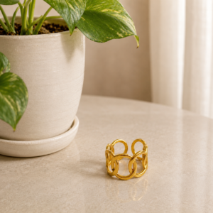file_00000000b244821189546f7676102ecf 18K Gold Plated Chain look Adjustable Ring
