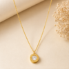 18K Gold Plated Chain Roman Clock Pendant