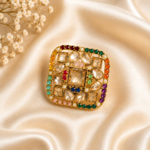 Gold Plated Meenakari Multicolour Ring
