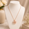 Rose Gold Plated Four-Leaf Clover Heart Pendant