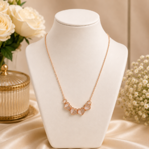 Rose Gold Plated Four-Leaf Clover Heart Pendant