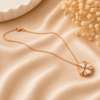 Rose Gold Plated Four-Leaf Clover Heart Pendant