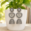 file_00000000d9848211ab34faa37e8cebae Oxidised Silver Floral Pearl Earrings