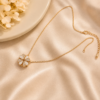 Rose Gold Plated Four-Leaf Clover Heart Pendant