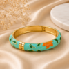 18K Gold Plated Turquoise Charming Adjustable Enamel Bracelet