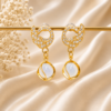 Golden Swan Drops Pearl Earrings