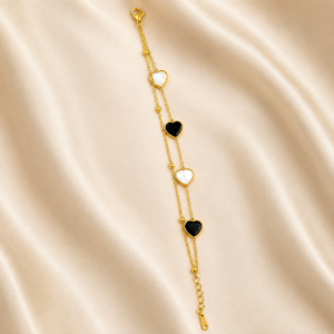 file_00000000f7e4820884b8bda2d8e24db2 Gold Plated Stainless steel Heart Shape Chain Bracelet