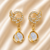 Golden Swan Drops Pearl Earrings