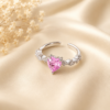 Silver Plated Heart CZ Anti-Tarnish Ring