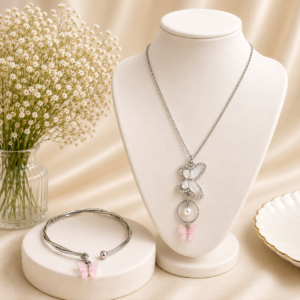 file_000000000b548211ba47356d9cd1ff73 Stainless steel Butterfly Bracelet Pendant Combo Set