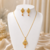 file_00000000496082089abc7141b0b509a9 Gold Plated Ruby Studded Heart Design Pendant Set