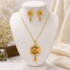 file_0000000078548208b58249f28ec06cd6 Gold Plated Hexagon Floral Ruby Pendant Set