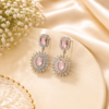 Silver Plated Rose Quartz Studded Necklace Set