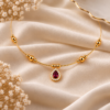 file_00000000a9648206a9828ba0bab404bd Gold Plated Ruby Red Teardrop Chain Pendant