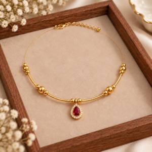 file_00000000d7f882439851b8e0cde71c1d Gold Plated Ruby Red Teardrop Chain Pendant
