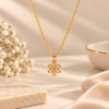 flower_necklace_pendant_original-1 Gold Plated Fancy Flower AD Chain Pendant