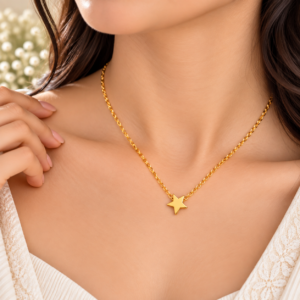 star_necklace_model_original_a3b46f22 Gold Plated Designer Star Chain Pendant