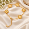 bracelet_cream_cloth_1500x1500_original Gold Plated Four Leaf Clover Charm Chain Bracelet