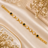 Gold Plated Black & White Stone Bracelet